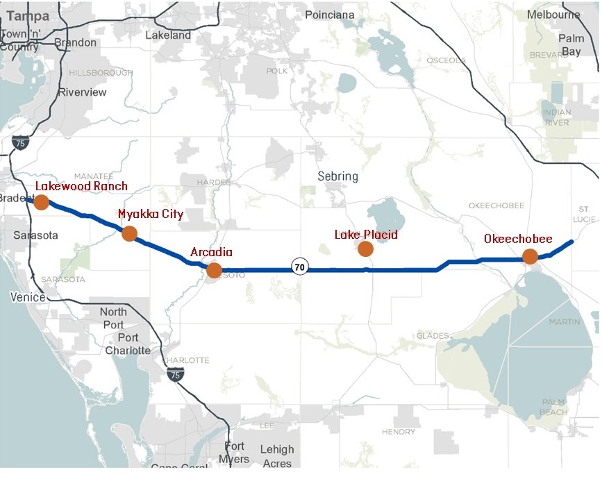  SR 70 Corridor Vision location map