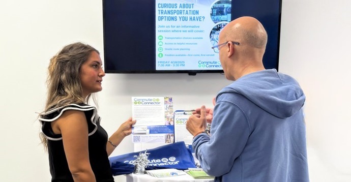 two people discussing commute connector