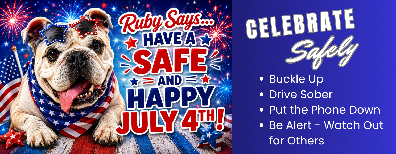 Image Of Ruby The Bulldog Saying Have A Safe And Happy July 4th