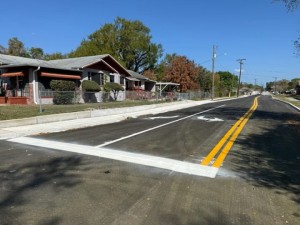 Gilmore Avenue Roadway facing north from Parkview Place. Photo shows new roadway, sidewalk and curb. Roadway opened on March 10, 2026.