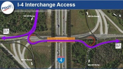 If you are traveling eastbound on I-4 and get off at Exit 48, make a right onto SR 557 to go south toward Lake Alfred/Winter Haven or go three quarters of the way around the roundabout, north over the bridge (Orange) and through the second roundabout to head to unincorporated Polk County.