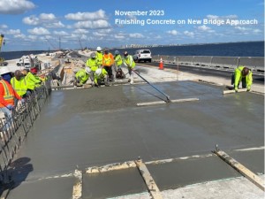 Nov 2023 Finishing Concrete on New Bridge Approach