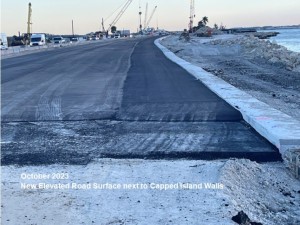 Oct 2023 New Road Surface Next to Capped Island Walls