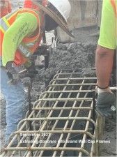 Sept 2023 Extruding Concrete into Island Wall Cap Frames