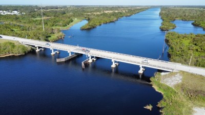 Aerial view of SR 70 Kissimmee River bridge