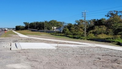 New bus stop pad along South Florida Avenue