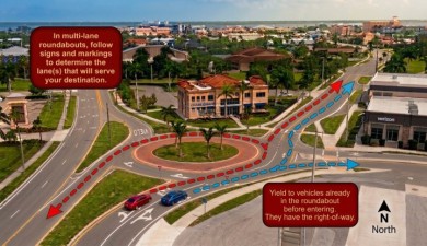 Carmalita Roundabout - How to access northbound, eastbound, and southbound from US 41 northbound