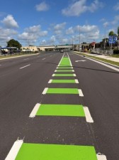 New bike lane striping for better visibility