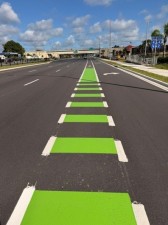 New bike lane striping for better visibility