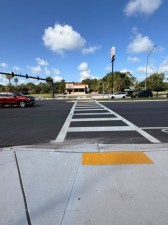 New crosswalk at Pyramid Parkway.
