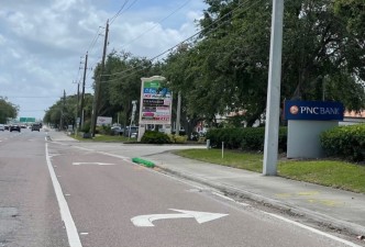 Patrons can use this entrance off Clark Road to access businesses