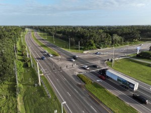 Pre-construction aerial photo of the Ernest Smith Intersection - October 2025