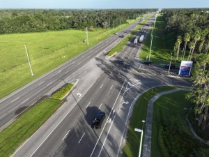 Pre-construction aerial photo of the entrance to Bartow Regional - October 2025