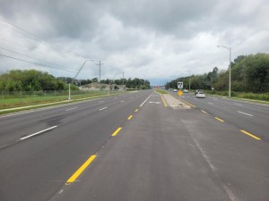 Final pavement and striping
