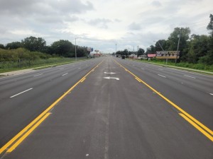 Final pavement and striping