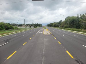 Final pavement and striping