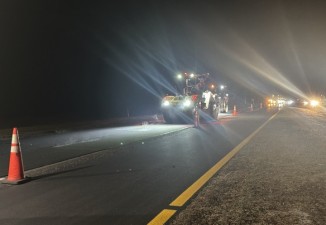 Rolling Machine Compacts Newly Placed Asphalt on 01-21-26