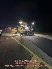 Paving new asphalt on U.S. 17 on January 12, 2026