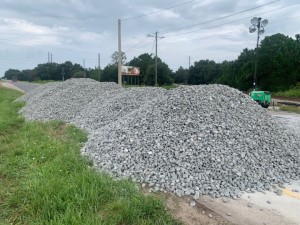 Ballast waiting to be placed