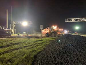 Placing ballast at night