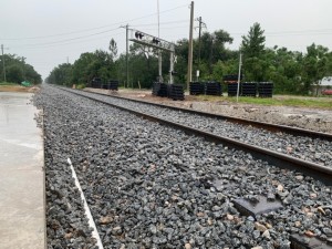 Update July 30: Ballast installed at the railroad tracks