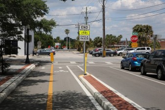 Downtown Lakeland New York Ave. at Main St. south of Railroad looking north