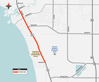 US 41 from Edwards Drive to Magellan Drive location map